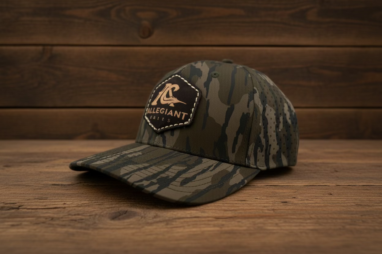 Performance bottomland leather stitched logo snapback